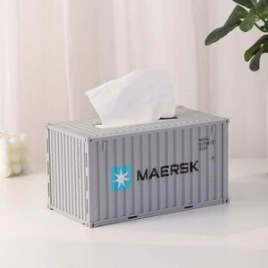New in Box  MAERSK Shipping Container Tissue Box Holder Decorative